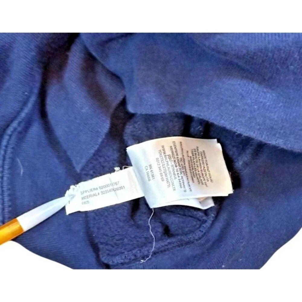 Polo Ralph Lauren Boys Hoodie Sweatshirt Size Small (8) Full Zip Navy Pony Logo